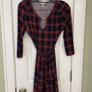 BR wrap dress with keyhole neckline